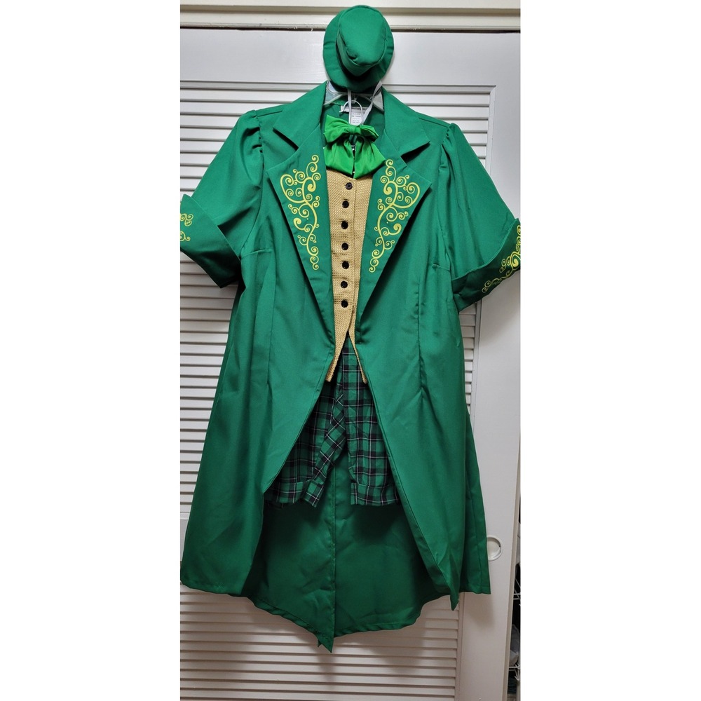 Charming Leprechaun Costume 3X Green Tailcoat Irish St Patricks Day Fancy Dress